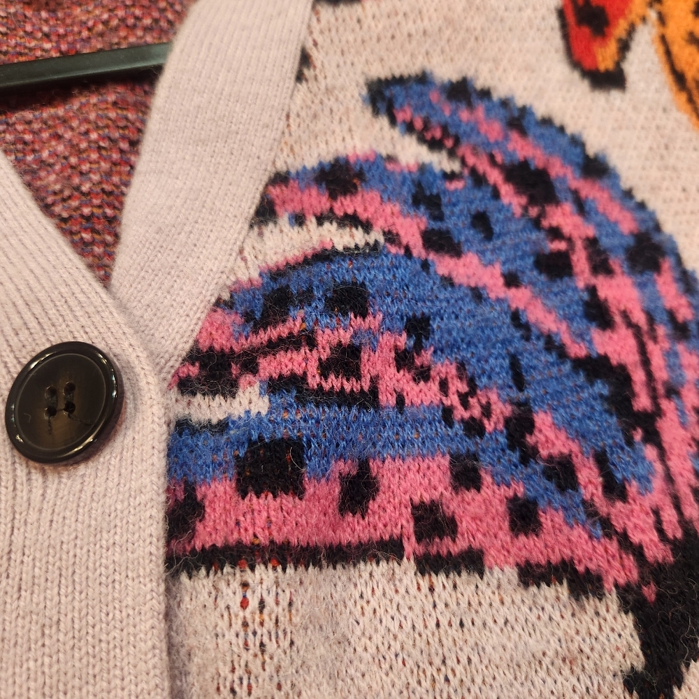 FARM Rio Pink Multicolor Banana Print Button-Up Cardigan - Picture 5 of 9